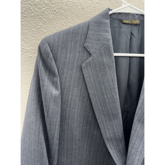 Anderson Little Mens Suit Coat Size Unknown Gray Pinstripe Two Button Up - Picture 3 of 13